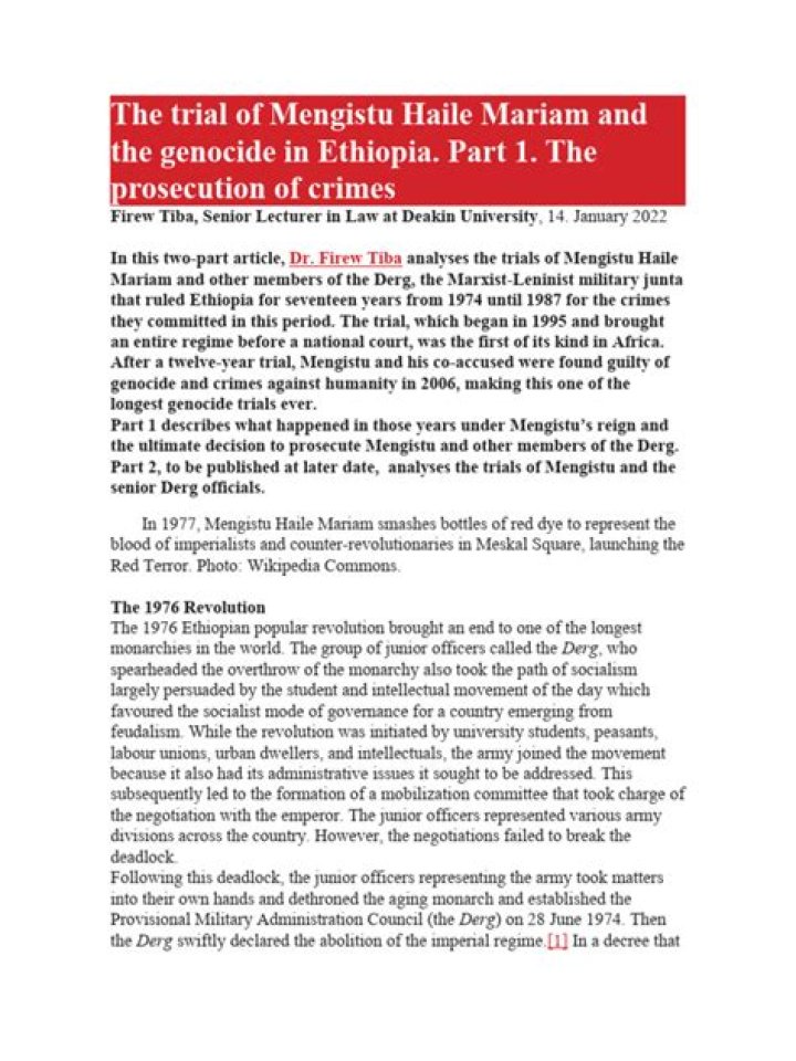 Mengistu Haile Mariam Biography; Net Worth, Family, Tribe, Son And Wife